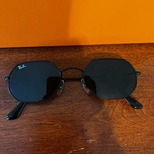 Ray-Ban Hexagon Black Sunglasses. Vintage. No case. As is.